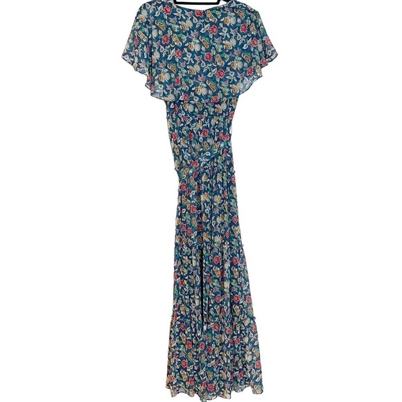 Ralph Lauren Zippered Belted Full-Length Evening Fit Flare Dress Blue Size 6 NWT - Picture 3 of 13